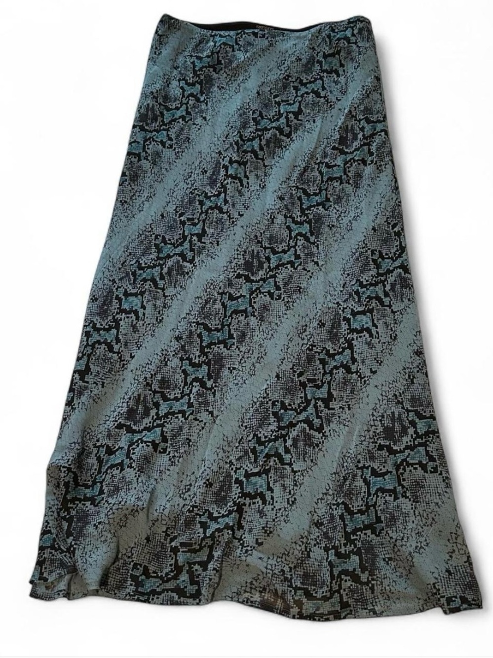 vintage karen kane lifestyle blue snake print maxi skirt
size L